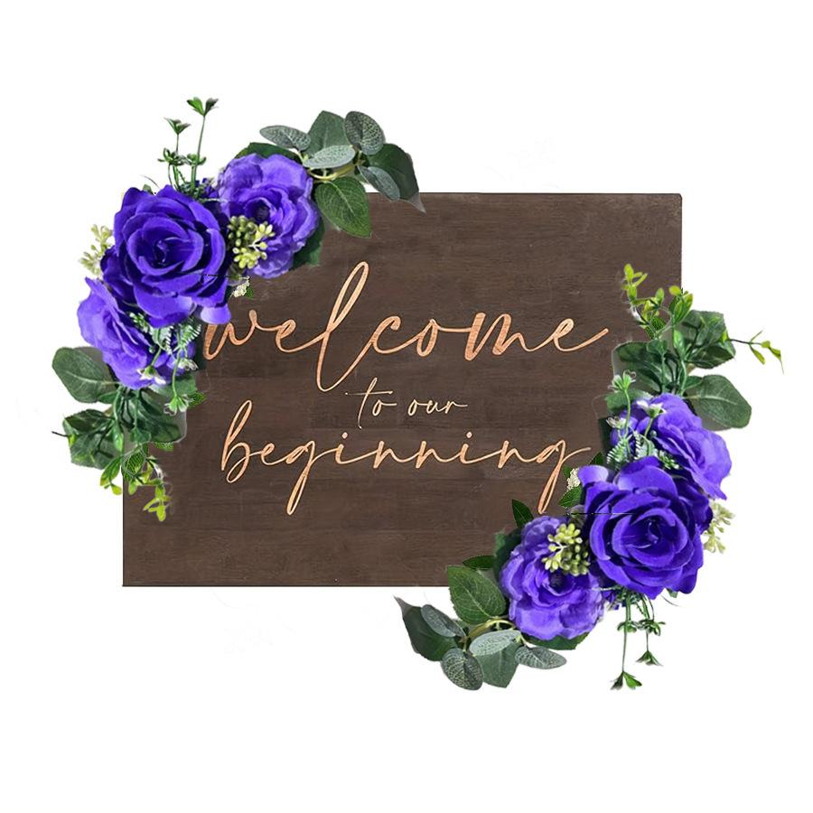 2 Adet Dış Mekan Yapay Gül Çok Renkli Sandalye Arkası Çiçek Kemer Köşe Çiçeği