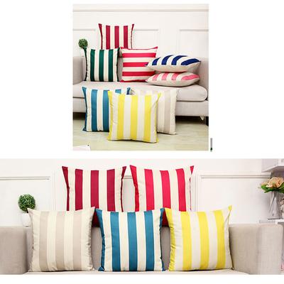 1 Stück Leinen Kissenbezug 45x45cm Rotes Streifenmuster Sofa Kissen Dekoration Wurfkissenbezug für Wohnzimmer Wurfkissenbezug