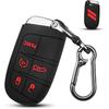 QBUC for Dodge Key Fob Cover 5 Button Silicone Remote Key Case for Dodge for Jeep Grand Cherokee