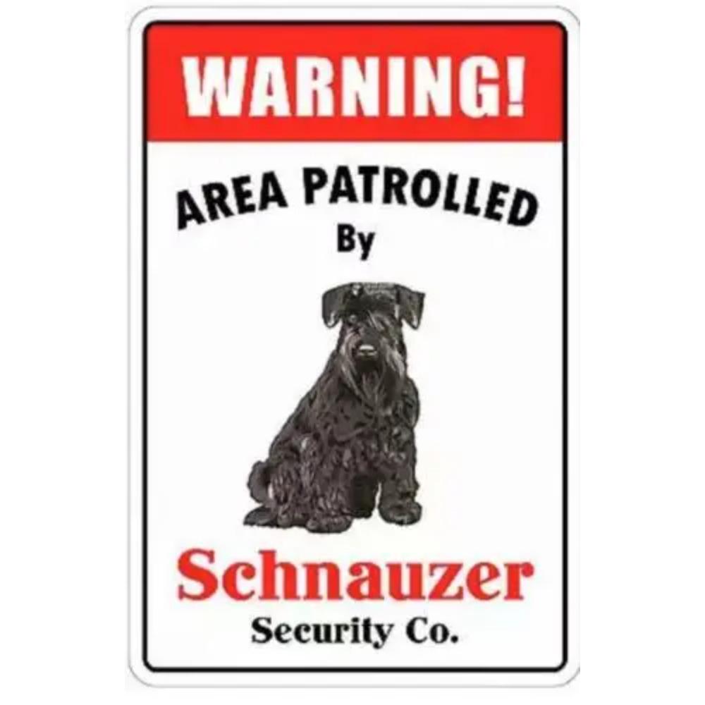 

Metal Sign Plate Beware Of Patrol Schnauzer Warning 1PC All Weather Home GateWall Dog Tin Decor Durable Indoor Safety Si 20x30cm