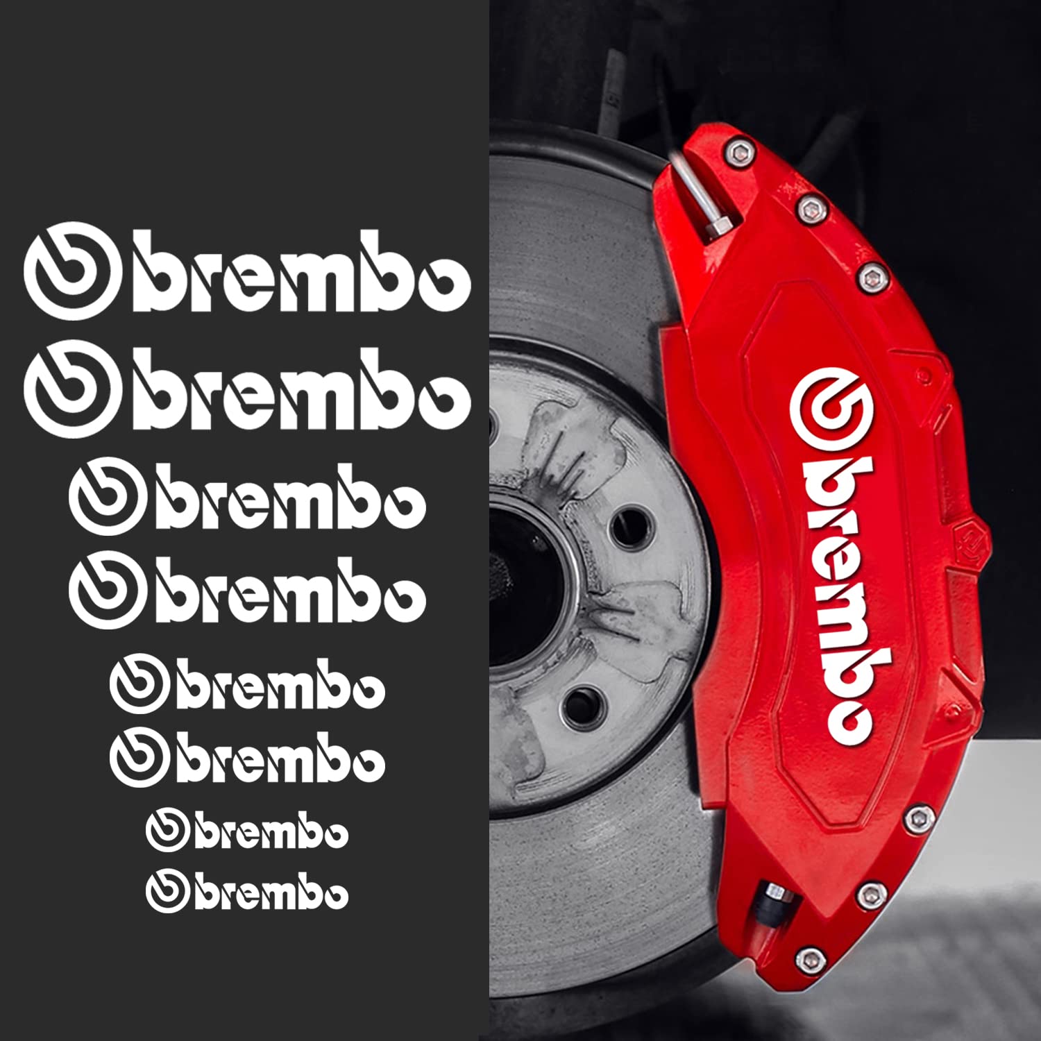

Наклейка на тормозной суппорт, Наклейка Brembo, Универсальное применение, Белый brem,bo белый