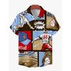 Men's Summer Baseball Pattern Printed Shirt- Quick-Dry Breathable Short Sleeve Button Top