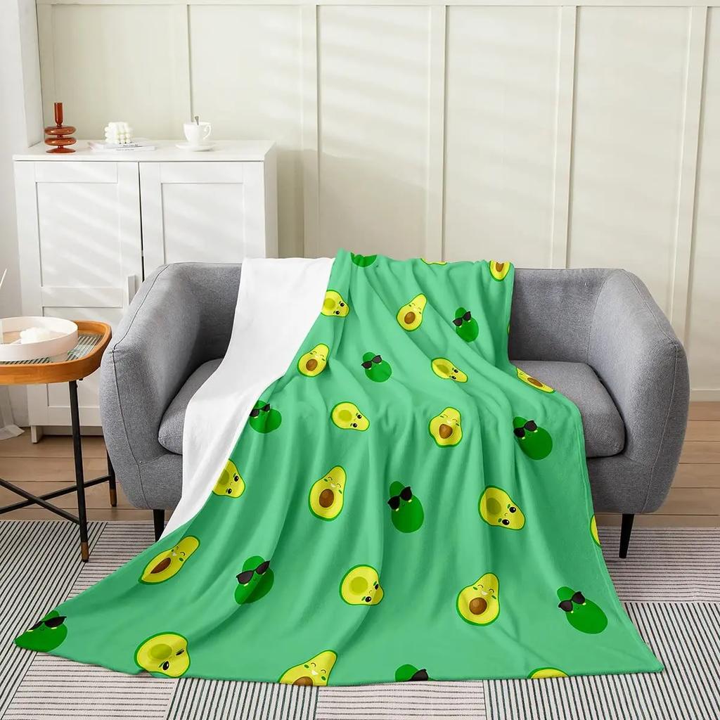Verse Vruchten Plaid Druif Sinaasappel Aardbei Patroon Flanellen Deken Zacht Lichtgewicht voor Bed Bank Sofa King Queen Maat