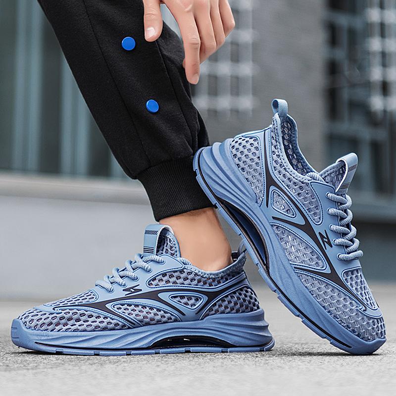 Men's Spring Summer New Lightweight Breathable Mesh Sports Shoes Casual Lazy Style PVC Outsole Non-Leather Leisure Running Shoes