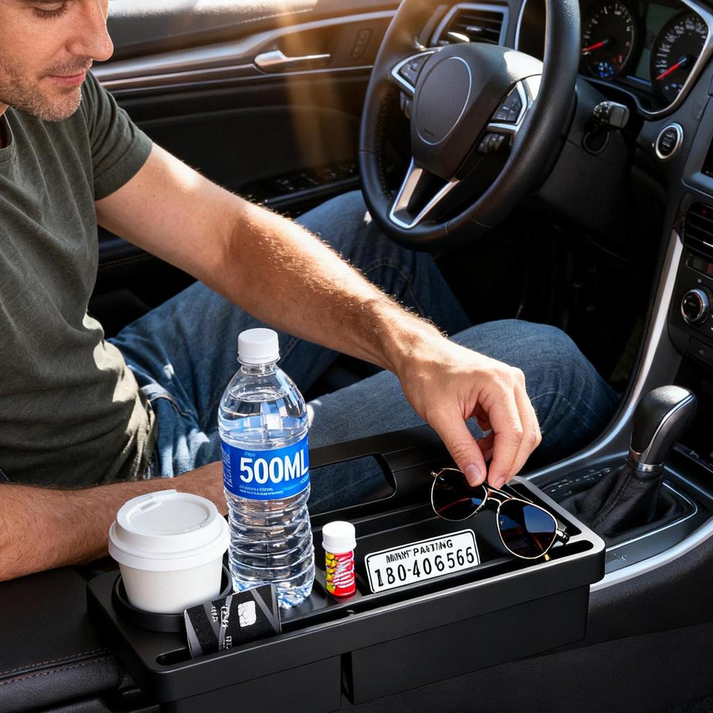 Multifunctional Car Organizer Box Side Door Window Storage Pocket Hanging Storage Rack With Cup Holder Auto Interior Accessories