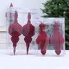Gourd Shaped Christmas Ornaments Unique Velvet Christmas Tree Pendant Burgundy Flocked Christmas Balls Velvet For Garlands Gifts