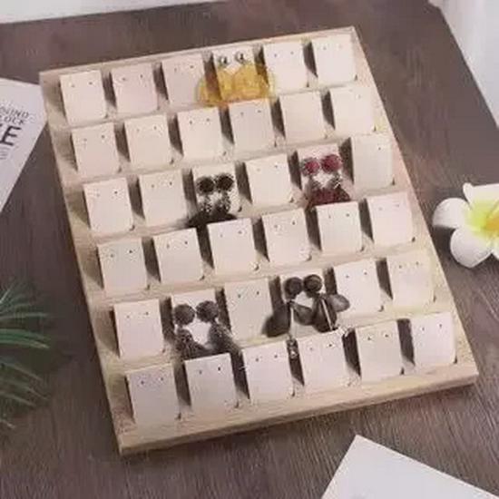 Bambus & Holz 36-Fächer Bewegliches Ohrring- & Stecker-Display Tablett, Schmuck-Displayständer