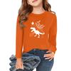 Girls Long Sleeve Halloween Day T Shirts Kids Fall Tops Crewneck Basic Tees 2-11Y