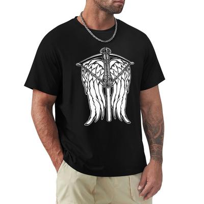 Angel Wings and Crossbow Clean TShirt Man T Shirt Sports Fans Personalized Tshirt Cotton T Shirt Men