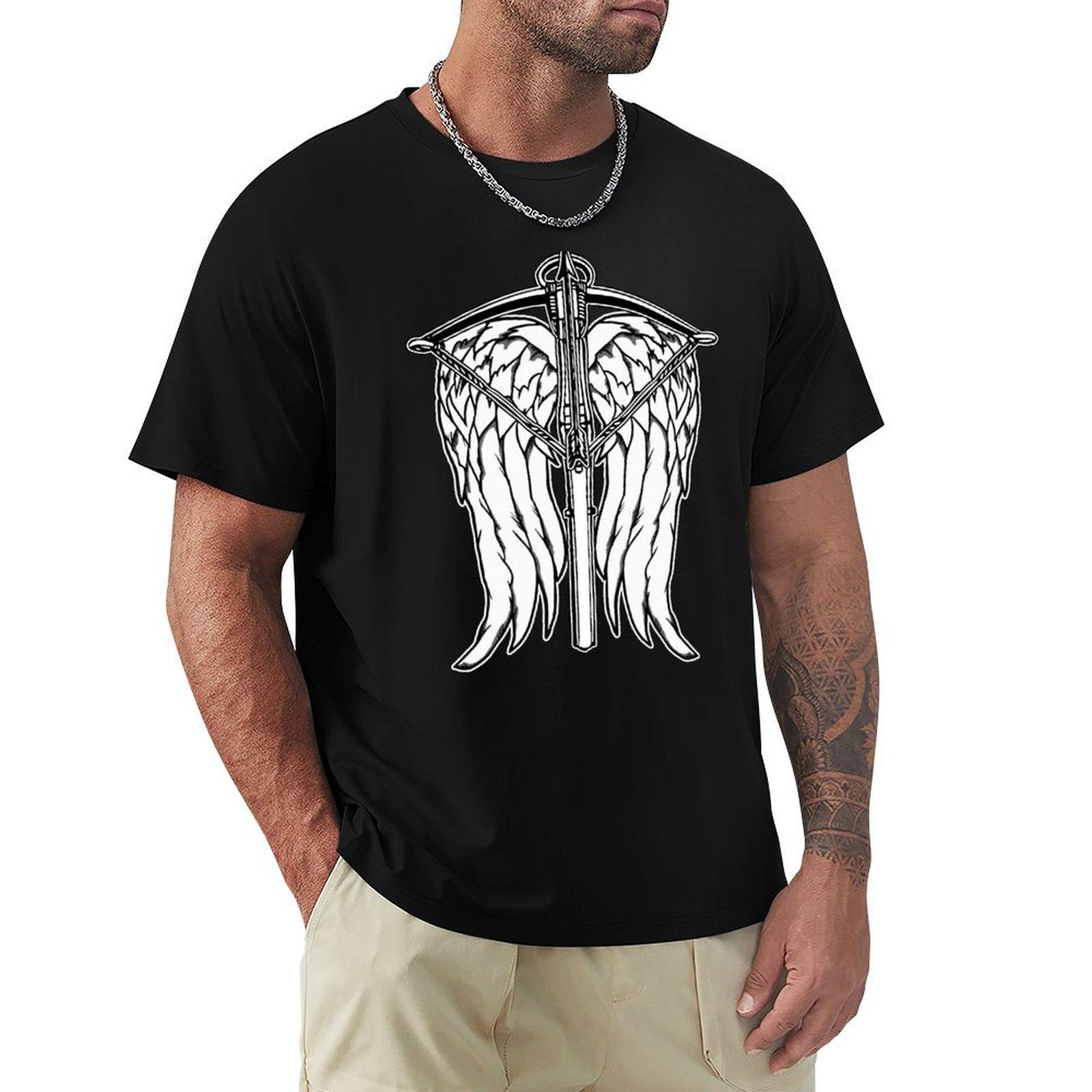 

Angel Wings and Crossbow Clean TShirt man t shirt sports fans Personalized tshirt cotton t shirt men 4XL