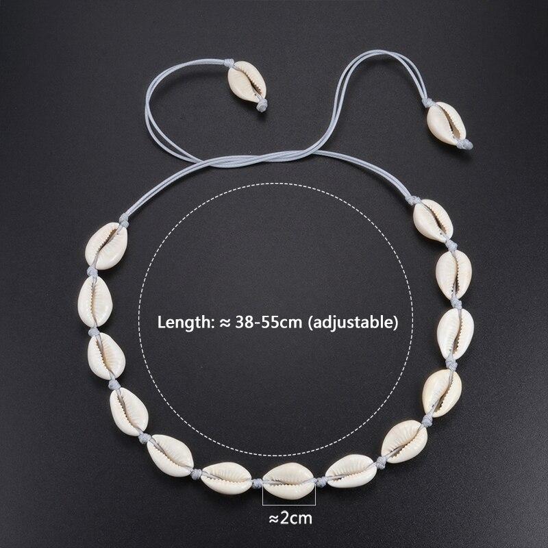 Seashell Necklace Women Summer Beach Choker Bohemian Rope Beads Collar Jewelry Accessories