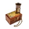 Personalized Brass Telescope with Wooden Box - 5 Inch, 5X Zoom | Free Customizable with Personal Message & Attached Chain for Enhanced Grip