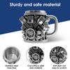 Taza de Acero Inoxidable Motor V6/V8 Taza de Café Duradera a Prueba de Óxido 350ML Taza con Diseño de Motores con Asa para Entusiastas del Automóvil