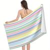 Beach Towel Colorful Stripes Printed Pattern Sun Protection Windproof Suitable For Pool Camping Travel Blanket