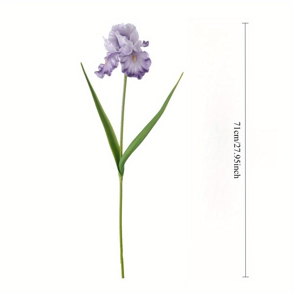 1Pc Simulation 27.9 Inch Single Iris Branch for Outdoor Courtyard Patio Garden Wedding Decoration Home Decor Living Room Table Decoration