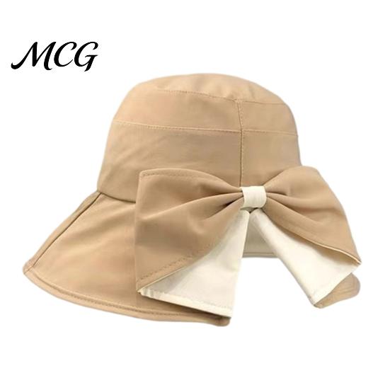 Packable Sun Hat Summer Hat, Rear Bowknot Wide Brim Cycling 360 Hiking Degree Protection UV Fisherman for Outdoor Travel-friendly