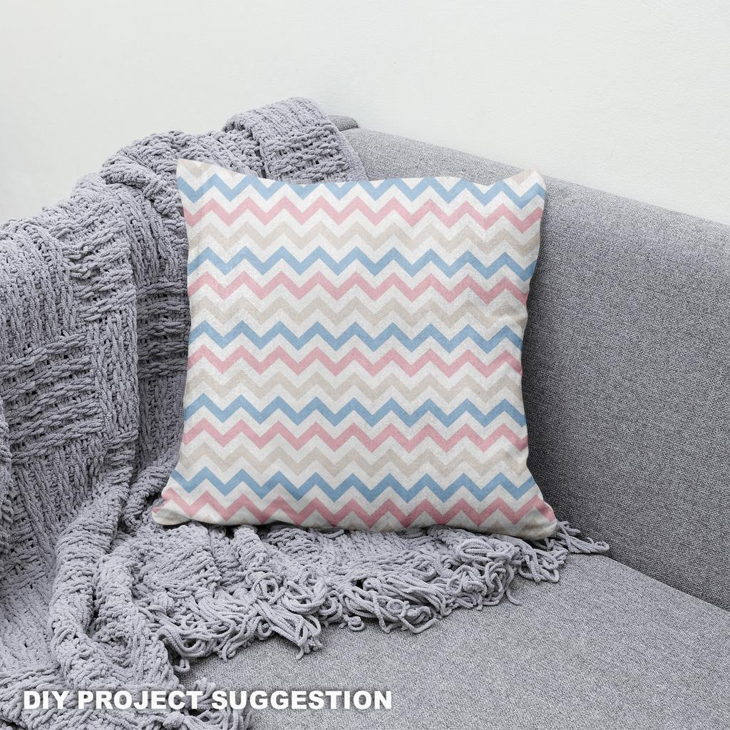 Royal Samt Stoff Polyester Zum Nähen - Motiv Pastell Zickzack