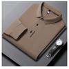 TrendHub Men's Long Sleeved POLO Shirt with Letter Printed Lapel Casual Top