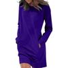 Vestito Casual da Donna a Maniche Lunghe con Girocollo e Tasche Multicolore