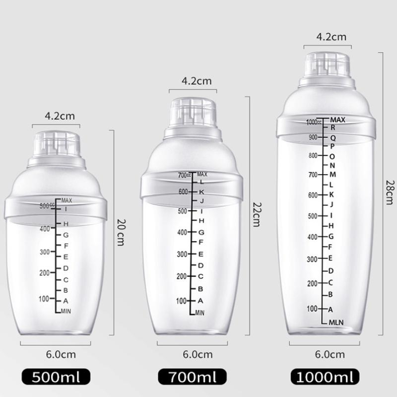 2 Pezzi 500/700/1000Ml Shaker per Cocktail Bottiglia Mixer per Vino Bicchiere Miscelatore Jigger con Bilancia Colino Strumenti Professionali da Bar