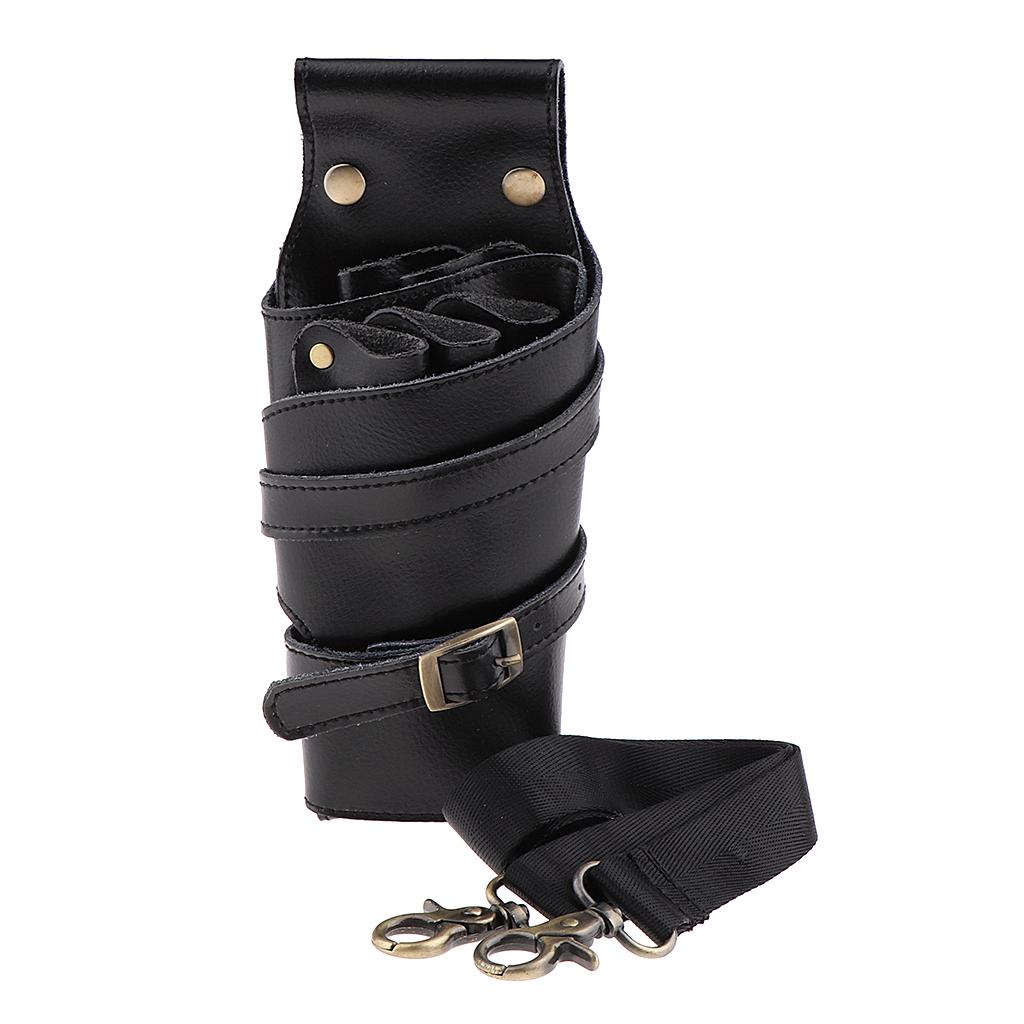 s Holder Leather Pouch Hairdressing Styling Hair Tools Display Stand - Black, 23 x 10cm