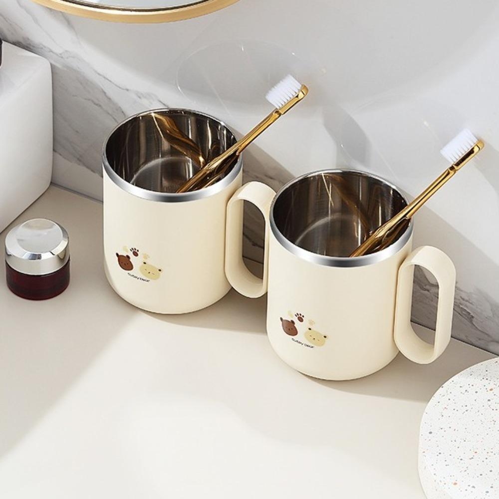Cartoon Anti Mold Toothbrush Cup Cute Couple's Wash Cup  Bathroom Storage