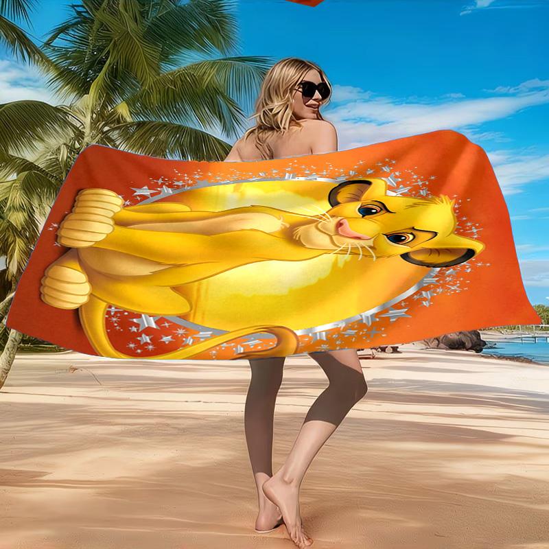 Lion king Artwork Printed Microfiber Beach Towel, Soft And Absorbent, Quick-Dry, Ideal for Summer Travel, Beach Essential, Swimming Pool