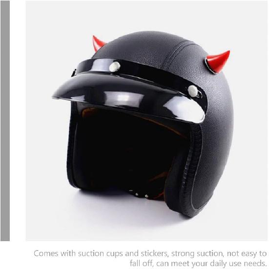 Motorcycle Helmet Horns with Suction Cups 1.57 Inch Reusable Decorative Horn Accessories for Bike Ski and Motorcycle Helmets