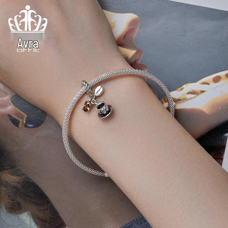 Mocha Coffee Cup Pendant - Sterling Silver S925 Jewelry SCC2467