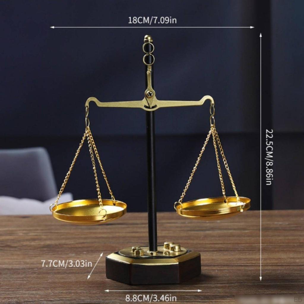 Decorative Balance of Justice Rustic Look Sculpture Sturdy Scale for