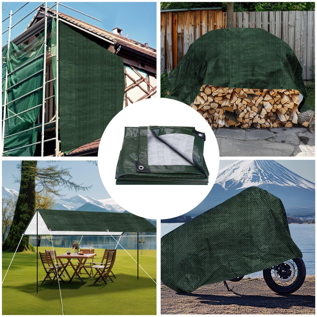 Waterproof Tarpaulin Large Heavy Duty Tarp UV Resistant Rip & Tear Proof Tarpaulin with Grommets Garden Rain Cover Awning Canopy