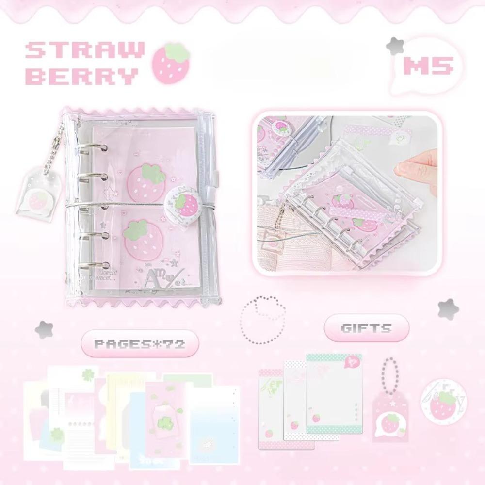 

Ins Style Dress-up M5 Binder Journal Book PVC Loose Leaf Card Book Cute Free Spiral Notebook розовый