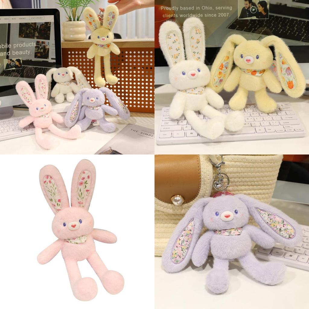 Pull Ear Rabbit Plush Toy Keychain With Long Legs For Kids And Teens Decor