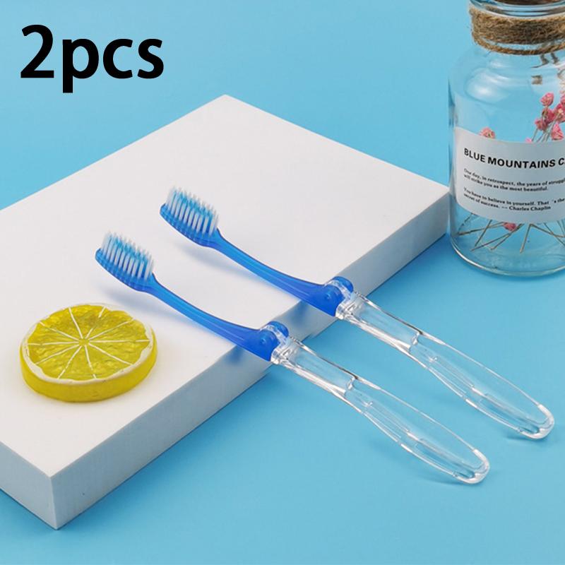 

2Pcs Travel Folding Toothbrush Hygiene Oral Portable Disposab Soft-Bristled Toothbrush Business Trips Outdoor Activities