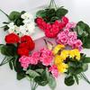 Handmade Artificial Begonia Geranium Flower Pot for Home Decor
