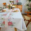 Light Luxury PVC Tablecloth with Patterned Center - Waterproof, Oil-proof, and Anti-scalding