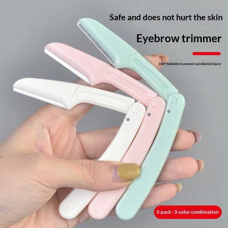 3Pcs Safe Folding Ladies Face Shaver Eyebrow Trimmer Blade Anti-Scratch Razor Makeup Tools Eyebrow Trimmer Face Razor