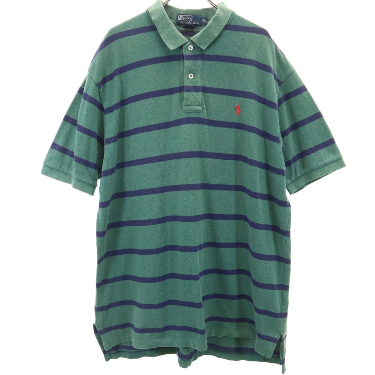 

Поло от Ralph Lauren с бордюрным узором, футболка-поло с коротким рукавом, XL, зеленое, телесного цвета, мужское, б/у