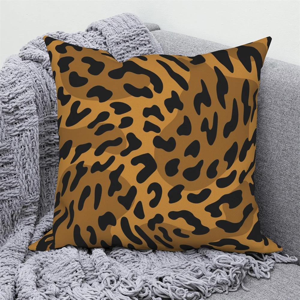 Decorative Throw Pillowcase  Sofa Car Living Room Decoration Leopard Cushion Cover