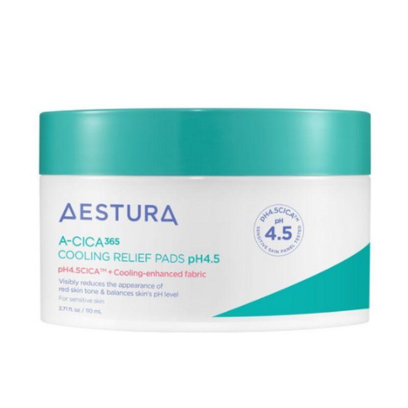 AESTURA A-Cica 365 Охлаждающие успокаивающие пэды pH 4.5 110 мл / 60 шт. – Успокаивающие увлажняющие пэды-тонер для чувствительной кожи