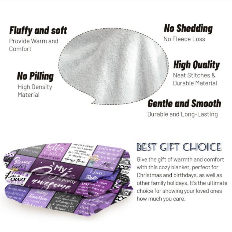 With Blanket Plush Floral And Letter Prints Daily Holiday Gifts And Use Break