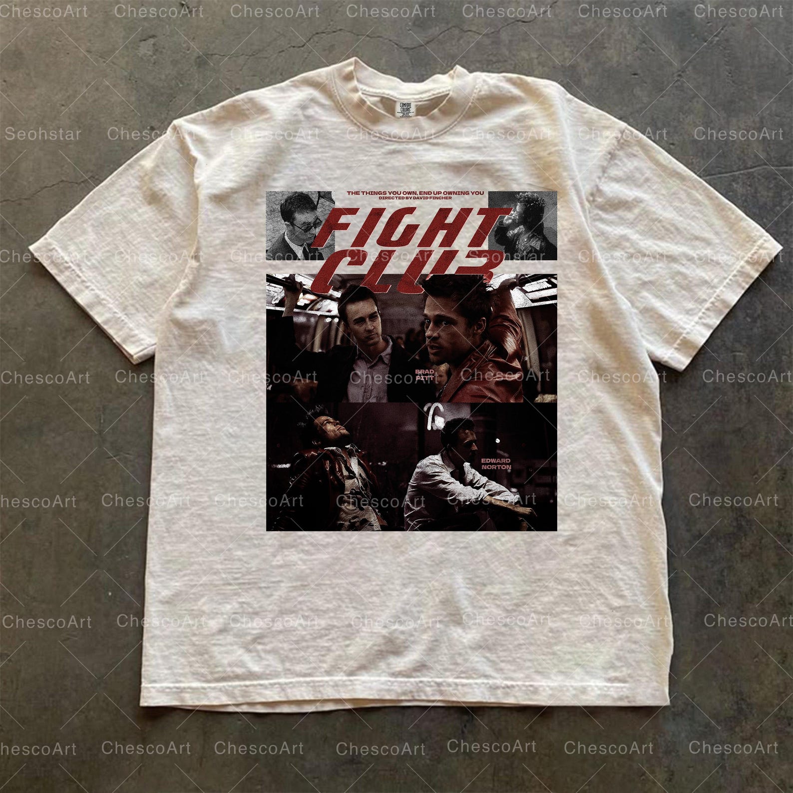 Fight Club Comfort Colors Shirt, Movie Graphic Tee, Retro Film Shirt 3XL