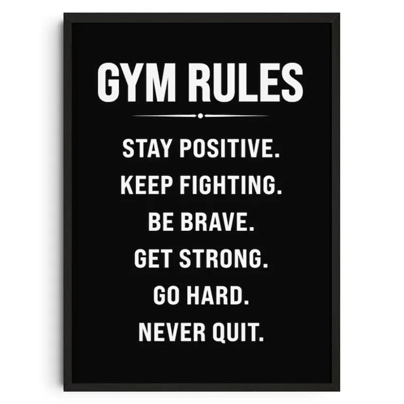 Gym Wall Art Poster Gym Inspirational Poster Home Gym Wall Decoration Gym Slogan Canvas Printing Decorative Painting Frameless