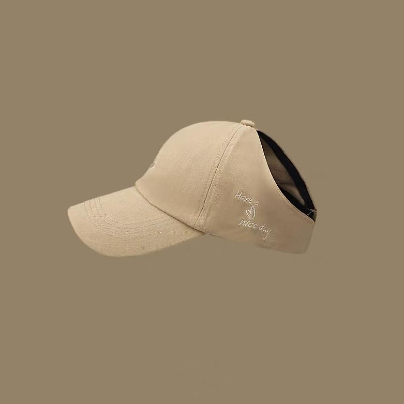 Trendy 2024 Adjustable Cotton Baseball Cap For Women With Ponytail Opening And Sun Protection