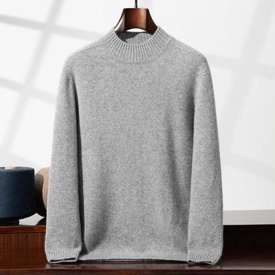 Men's Seamless Cashmere Sweater - Half-High Neck, Loose Fit, Plus Size, Warm & Skin-Friendly Base Layer