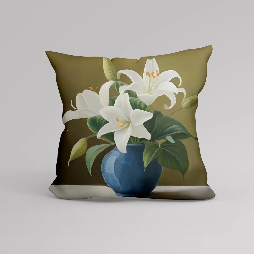 Blumenmuster Dekorativer Kissenbezug Auto Sofa Quadratisches Kissen Kissenbezug