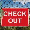 2D Flat - This Red Sign Saying 'CHECK OUT' Is Perfect for Decorating Homes, Bars, Cafes, and Garages, Making It An Excellent Choice for Vintage Wall