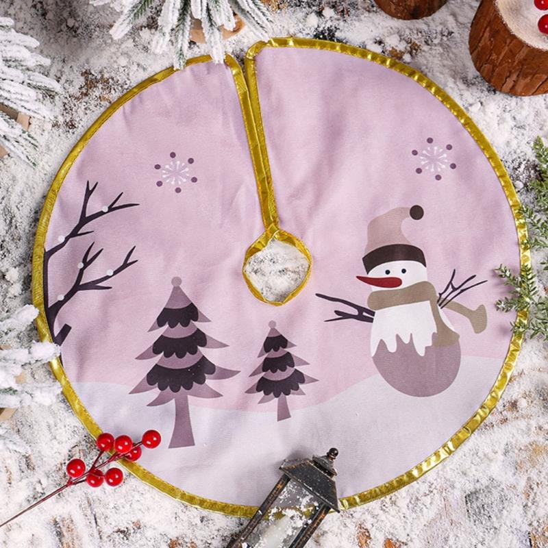Golden Edged Christmas Tree SkirtDelicate Gold Edged Tree Skirt Embellishment Elegant Christmas Tree Base Cover