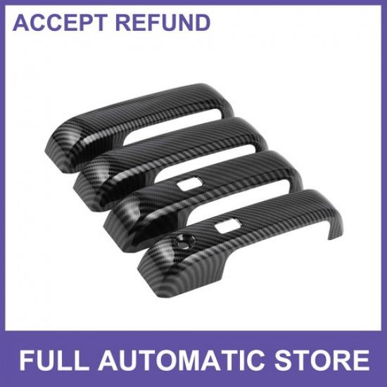 

4 pcs Exterior Door Handle Cover for Ford F-150 w Keypad Carbon Fiber Pattern