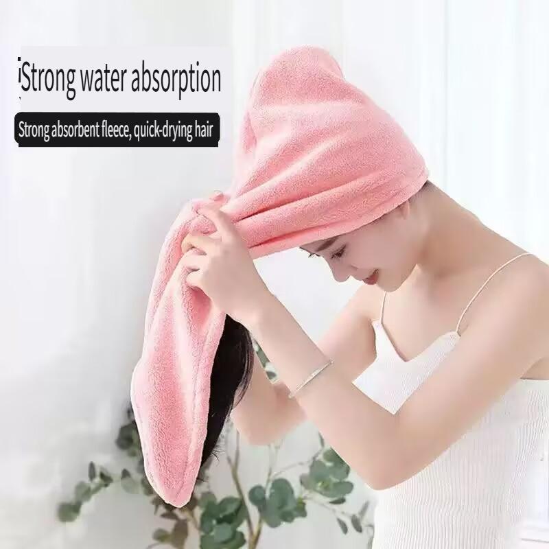 Thickened Quick-drying Coral Fleece Hair Dryer Cap Shower Cap Head Towel